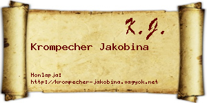 Krompecher Jakobina névjegykártya